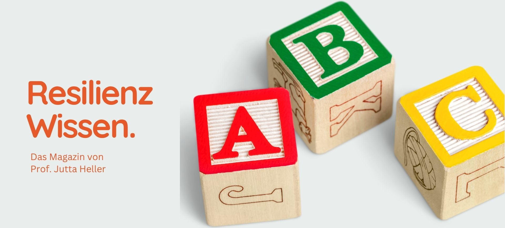 Holzklötze mit den Buchstaben A, B und C zeigen den einfachen, strukturierten Aufbau zur Erklärung des ABC-Modells.