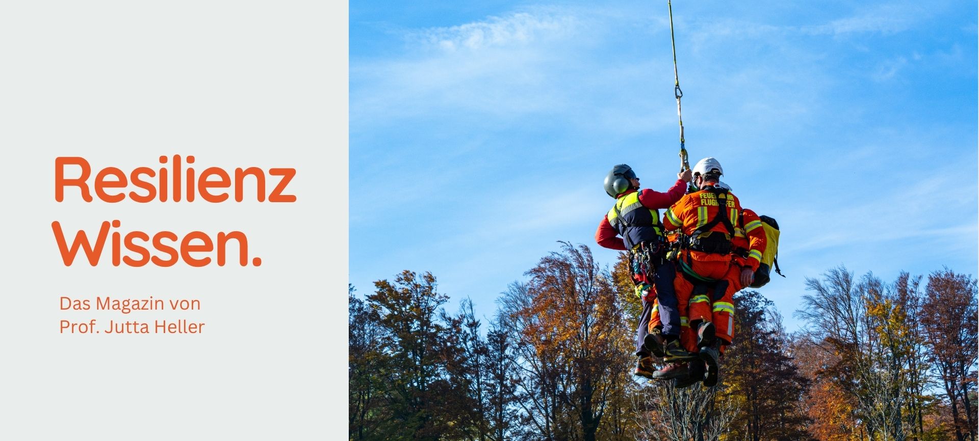 Luftrettungseinsatz der Feuerwehr an der Seilwinde als Sinnbild für Stabilität und krisenfestes Management von Ungewissheit.