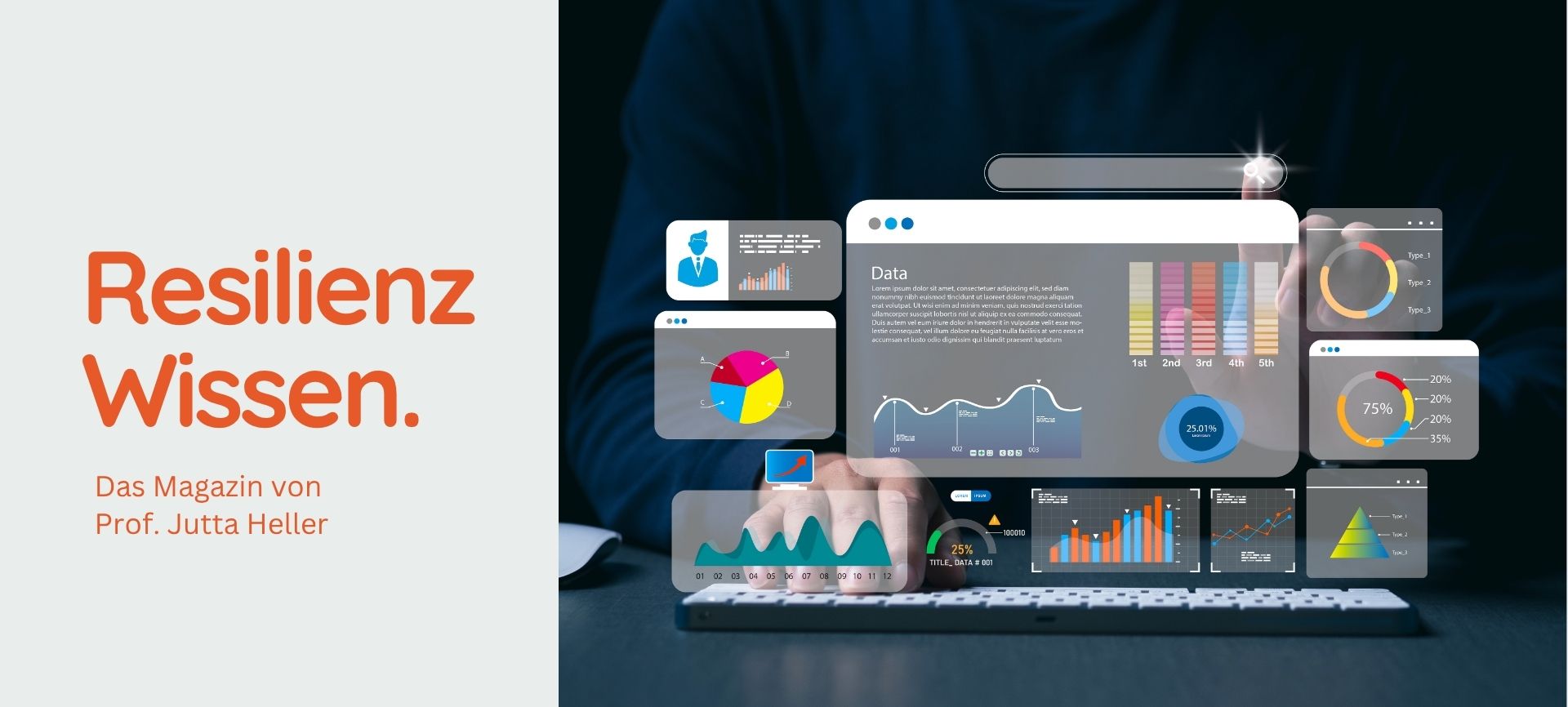 Interaktives Dashboard mit Datenanalysen und Kennzahlen zur Nutzung von Resilienz-KPIs, um Resilienztrainings messbar zu machen.